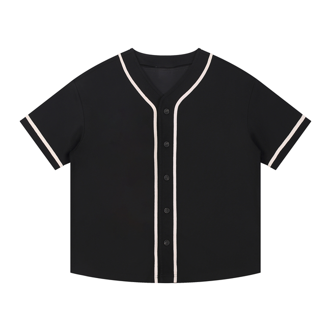 Contrast Piped Button-Up Jersey Main Image