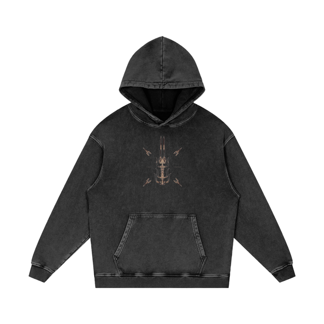 Snow Washed Loose Cotton Hoodie Main Image