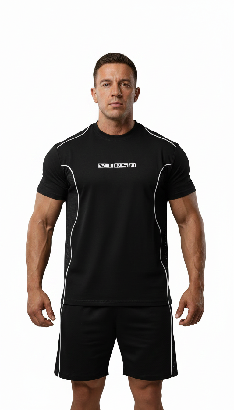Contrast Piped Panel T-Shirt